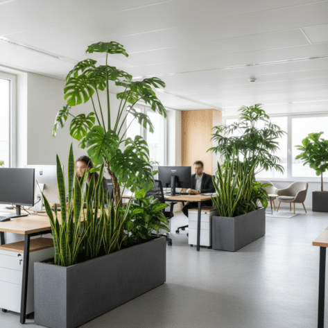 Aménagement végétal par un fleuriste pour entreprise à Lille