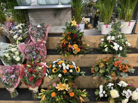 Collection de Compositions et Coussins de Deuil – Toussaint – Openflor Lille Rayon de fleurs de Toussaint avec coussins ronds, cœurs floraux et bouquets de deuil chez Openflor à Lille.